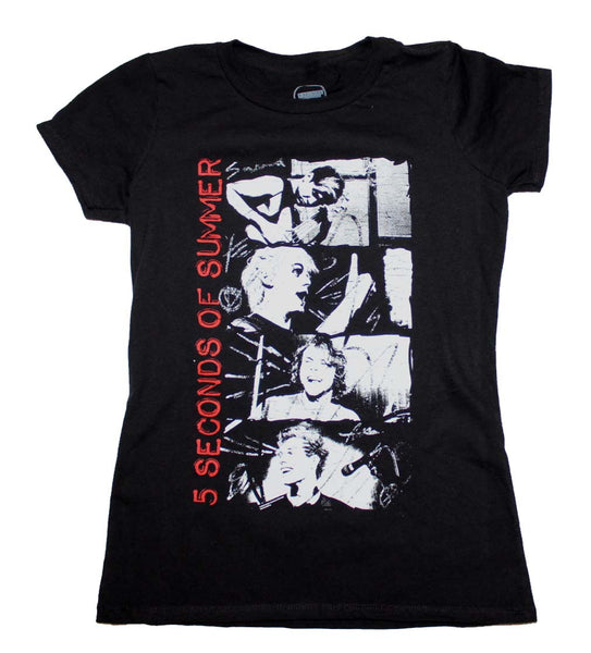 5 Seconds of Summer Stacked Photo Junior's Tee is available at Rocker Tee