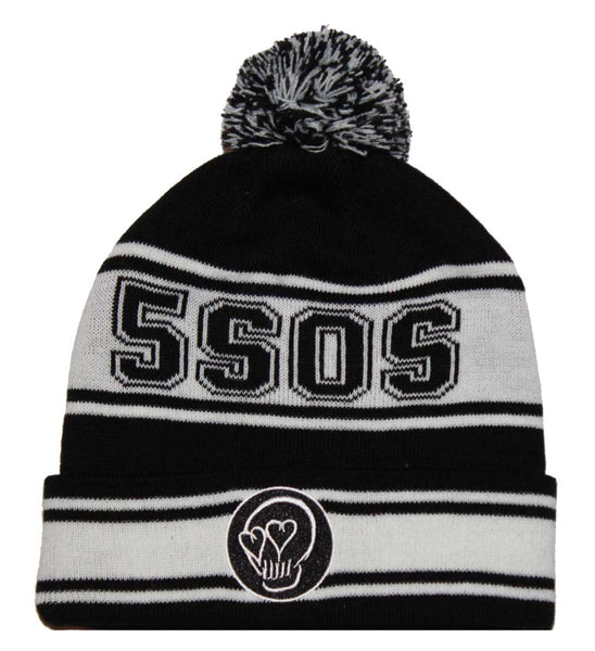 5 Seconds of Summer Heartskull Pom Beanie Hat is available at Rocker Tee