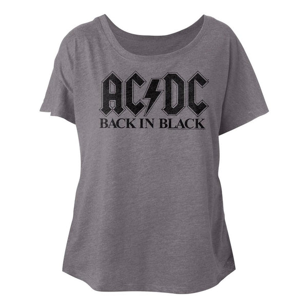 ACDC Back In Black premium ladies short sleeve tee.