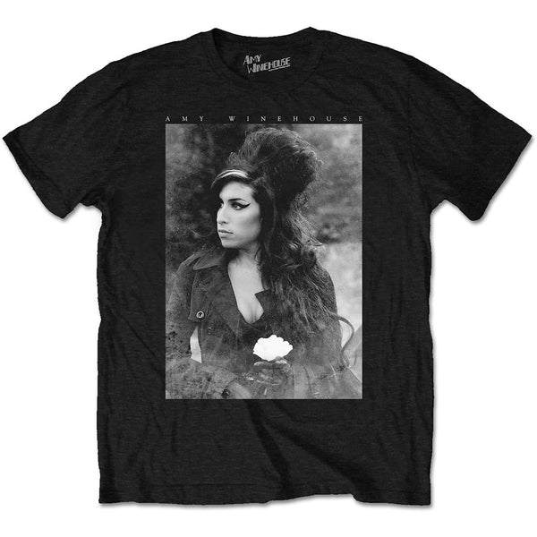 Amy Winehouse Unisex Tee: Flower Portrait 