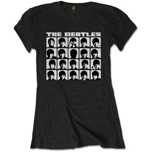 The Beatles Ladies Tee: Hard Days Night Faces Mono 