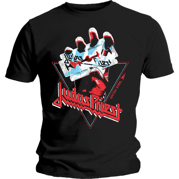 Judas Priest Unisex Tee: British Steel Hand Triangle 