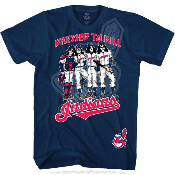 Cleveland Indians Dressed to Kill Navy T-Shirt is available at Rocker Tee