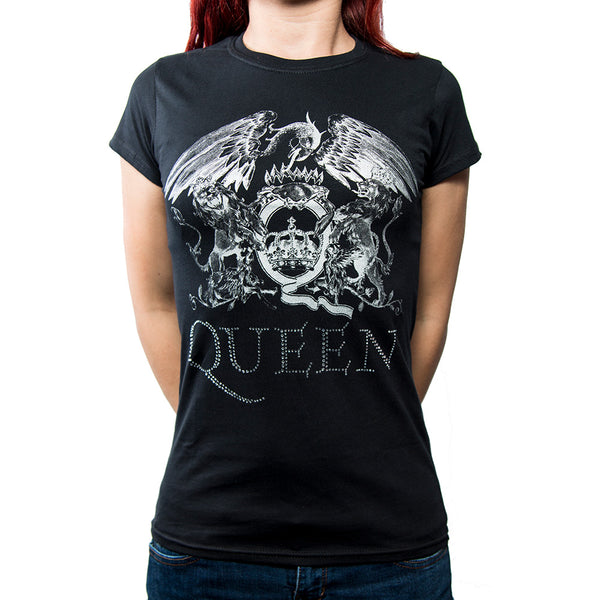 Queen Ladies Fashion Tee: Logo (Diamante) (XX-Large)