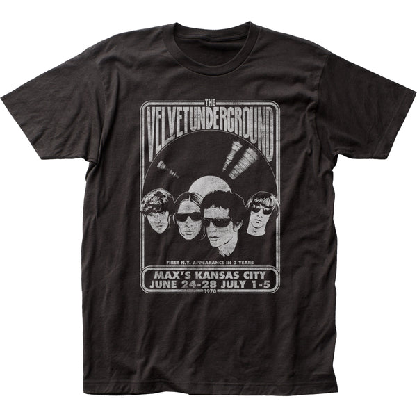 Officially licensed Velvet Underground Velvet Vinyl fitted jersey t-shirt is available at Rocker Tee.