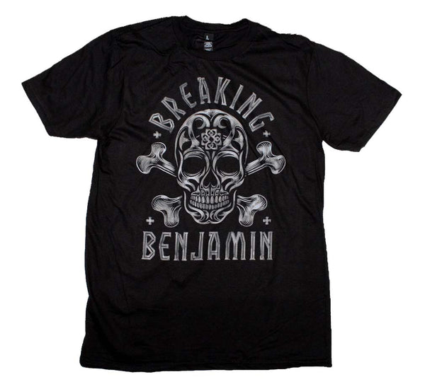 Breaking Benjamin Skull and Crossbones T-Shirt is available at Rocker Tee.