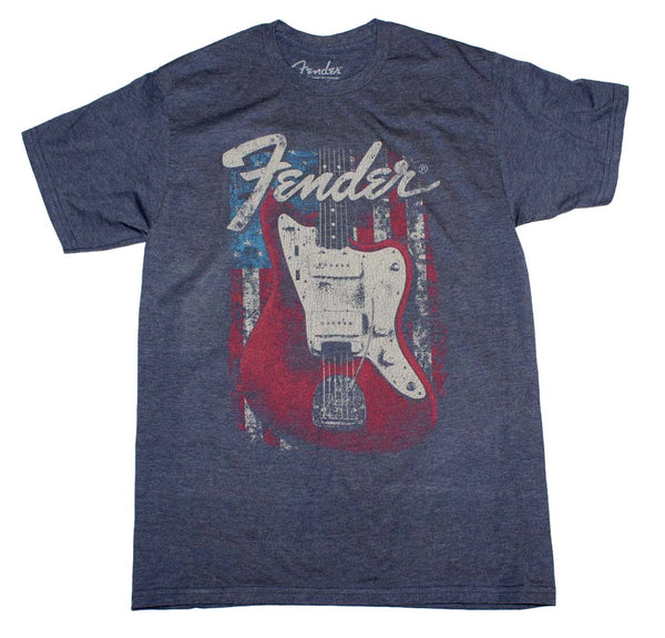 Fender American Flag Guitar T-Shirt is available at rockerteeshirts.com