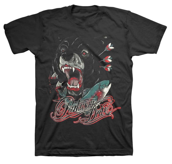 Parkway Drive T-Shirt Featuring The Bear. This is a really nice piece of Parkway Drive music memorabilia.