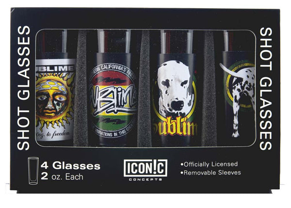 Sublime (4 Pack) Shot Glasses Set For Rock N Roll Booze Lovers 