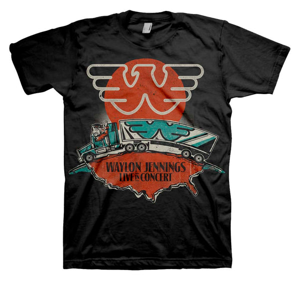 Waylon Jennings Live In Concert T-Shirt is available at Rocker Tee