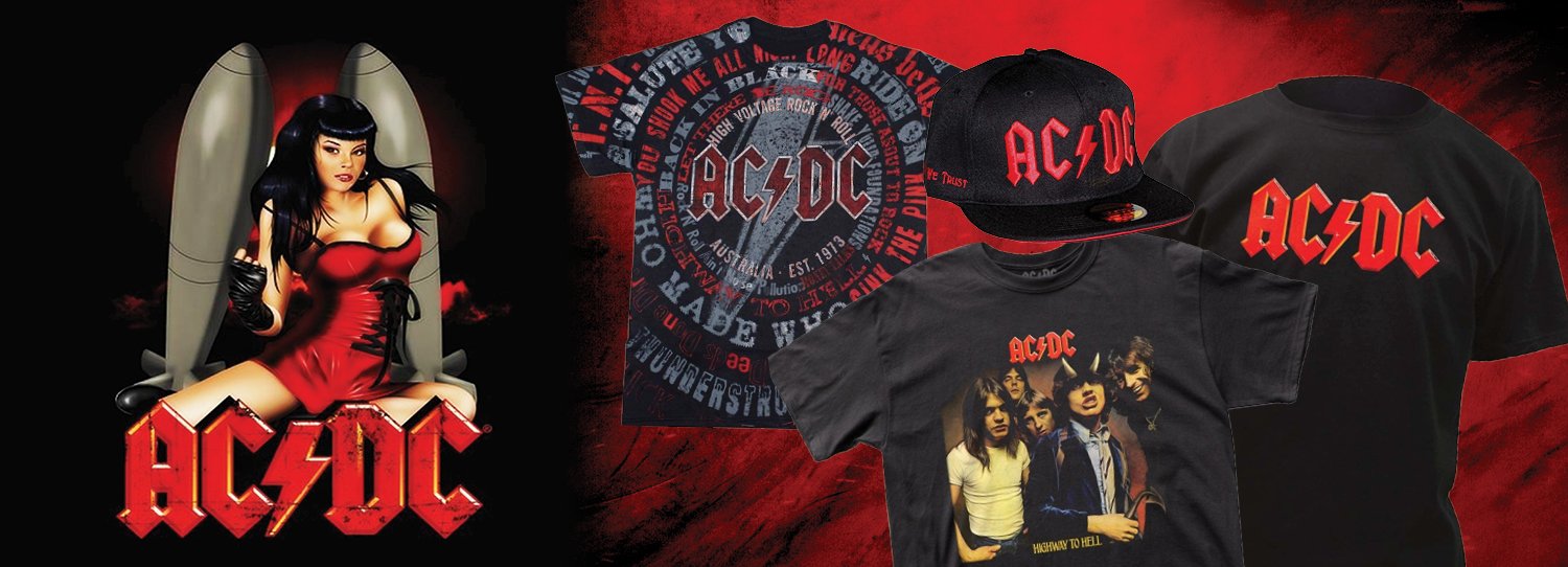 Officially licensed AC/DC t-shirts
