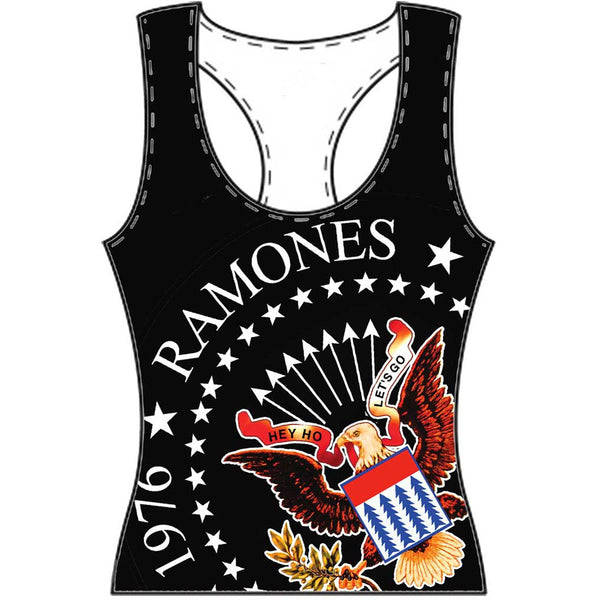 Ramones Ladies Tee Vest: 40th Anniversary Seal 