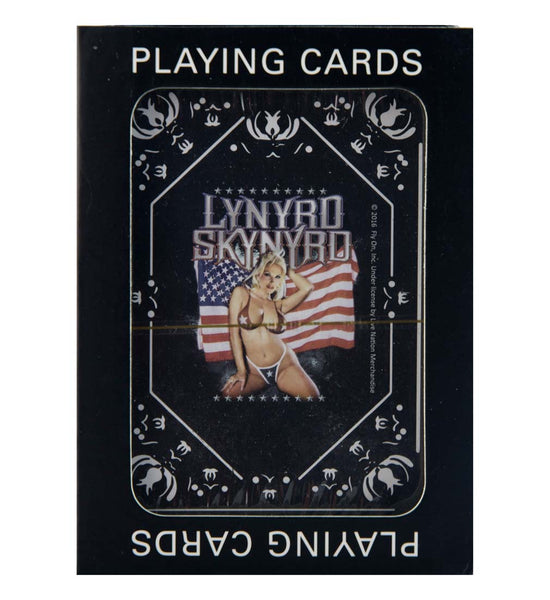 Lynyrd Skynyrd Girl with Flag Playing Cards