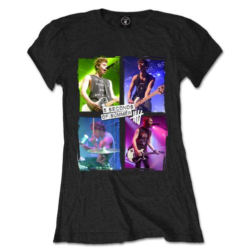 5 Seconds of Summer Ladies Tee: Live in Colours (Large) 