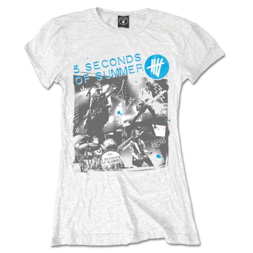 5 Seconds of Summer Ladies Tee: Live Collage 