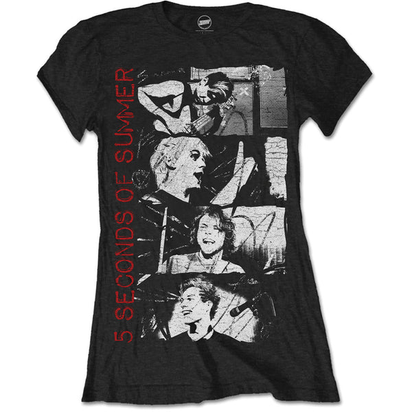 5 Seconds of Summer Ladies Tee: Photo Stacked 