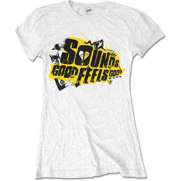 5 Seconds of Summer Ladies Tee: Sounds Good Album (Back Print/Skinny Fit) 