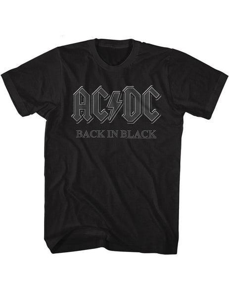ACDC Back in Black short sleeve tee is available at Rocker Tee