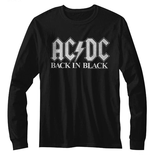 ACDC Back In Black Adult Long Sleeve Tee