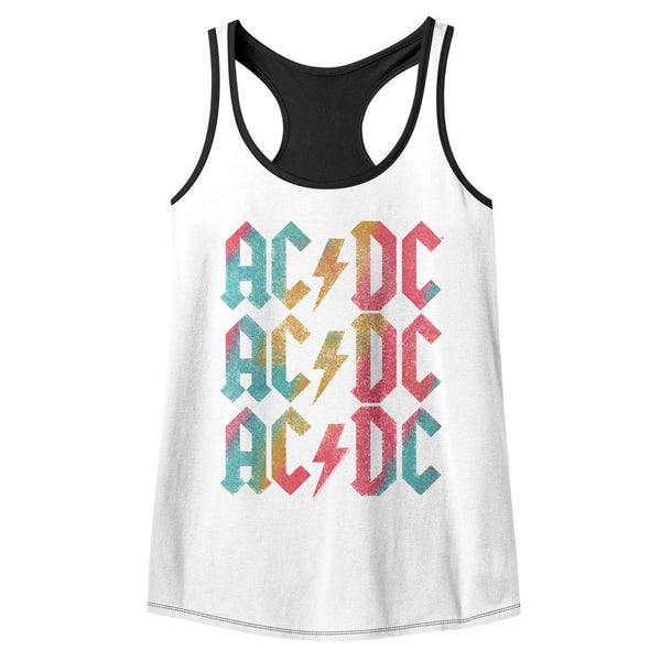 ACDC Back In Color ladies racerback tank top.