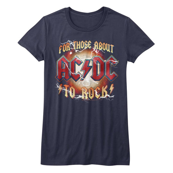 ACDC For Those About To Rock juniors short sleeve tee.