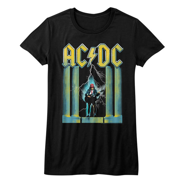ACDC juniors short sleeve tee featuring Angus with the guitar.