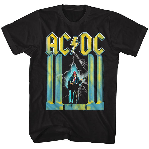 ACDC Angus with guitar adult short sleeve tee.