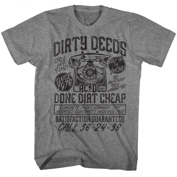 ACDC Dirty Deeds adult short sleeve tee.