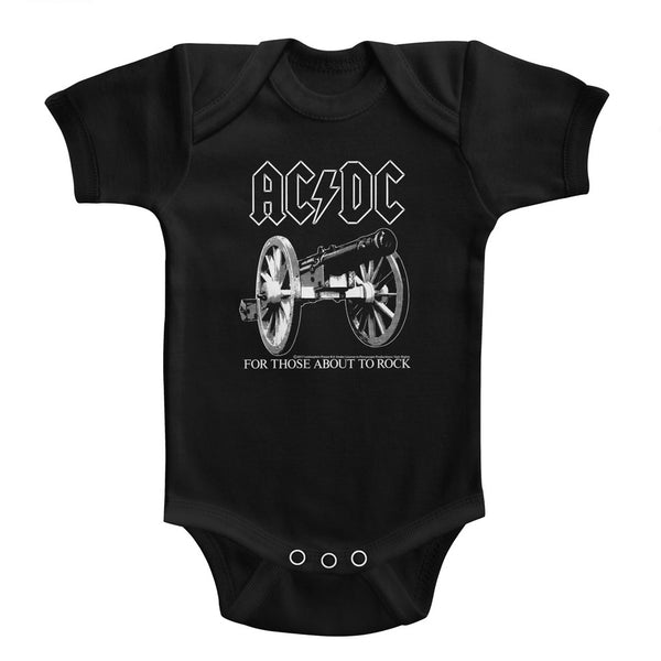 ACDC For Those About To Rock infant short sleeve bodysuit.