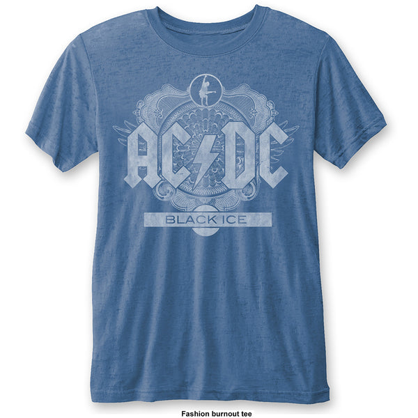 AC/DC Unisex Fashion Tee: Black Ice (Burn Out) (XX-Large)