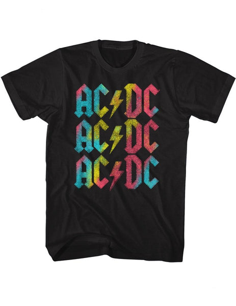 ACDC Multicolor logo adult short sleeve tee.