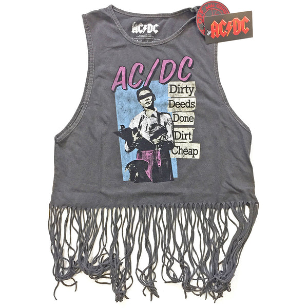 AC/DC Ladies Tee Vest: Dirty Deeds Done Dirt Cheap (Tassels) (XX-Large)