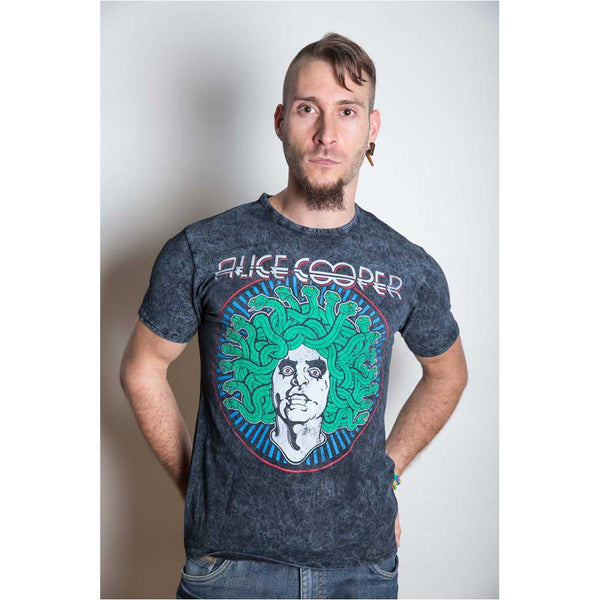 Alice Cooper Unisex Premium Tee: Medusa (Puff/Illuminous Print) 