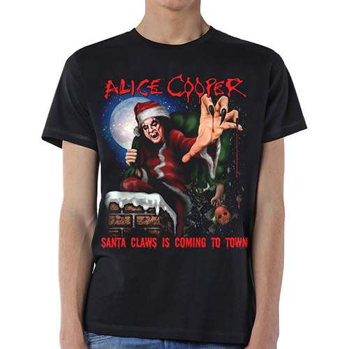 Alice Cooper Unisex Tee: Santa Claws 