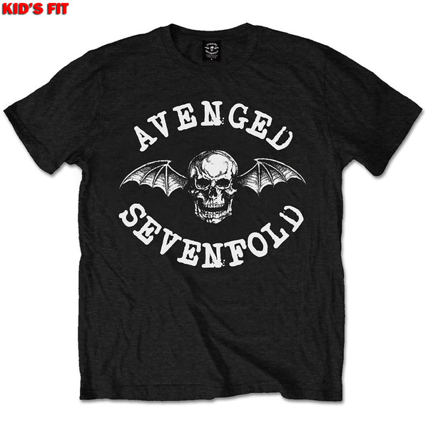 Avenged Sevenfold Kids Tee: Classic Deathbat (9 - 10 Years)
