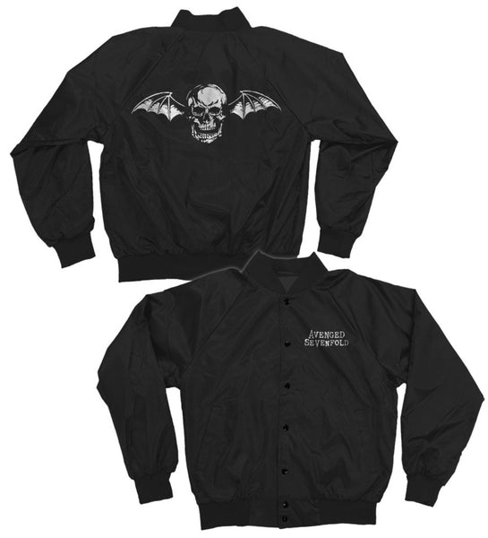 Avenged Sevenfold Deathbat Satin Bomber Jacket is available at Rocker Tee