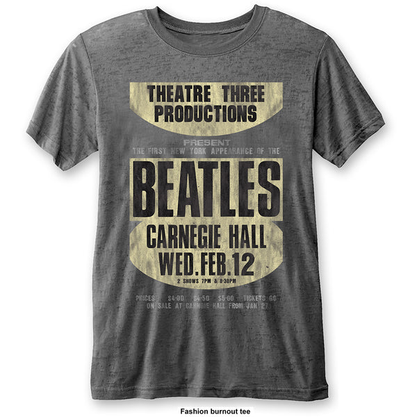 The Beatles Unisex Fashion Tee: Carnegie Hall (Burn Out) 