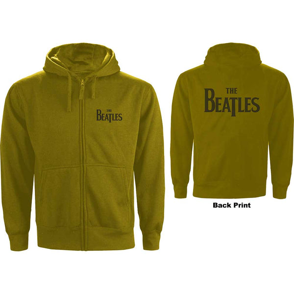 The Beatles Unisex Zipped Hoodie: Drop T Logo (Back Print) 