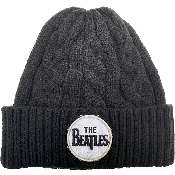 The Beatles Unisex Beanie Hat: Drum Logo (Cable Knit)