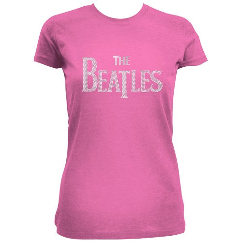 The Beatles Ladies Fashion Tee: Drop T Logo (Diamante) 