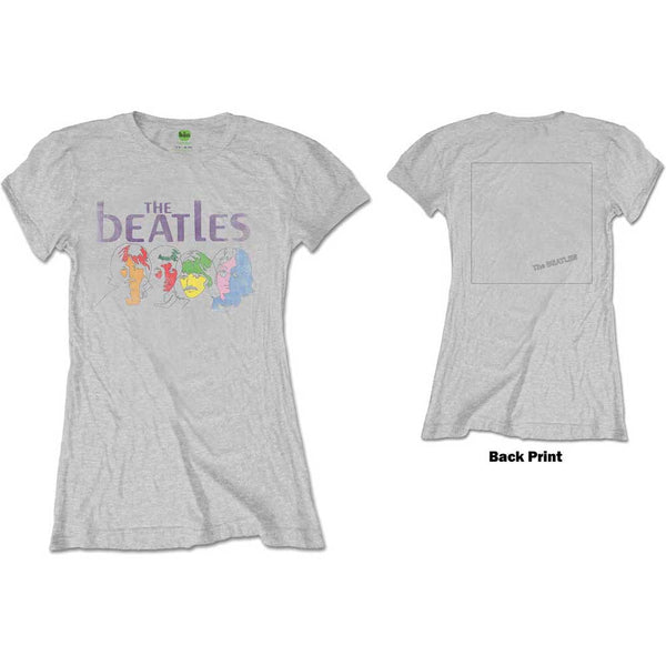 The Beatles Ladies Tee: White Album Back (Back Print) 