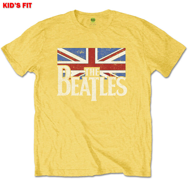 The Beatles Kids Tee: Logo & Vintage Flag 