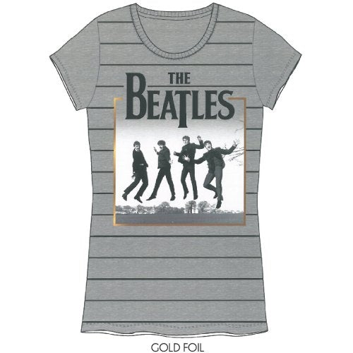 The Beatles Ladies Premium Tee: Leaping with Foiled Application 