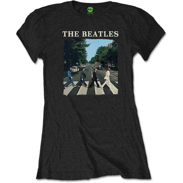 The Beatles Ladies Tee: Abbey Road & Logo  