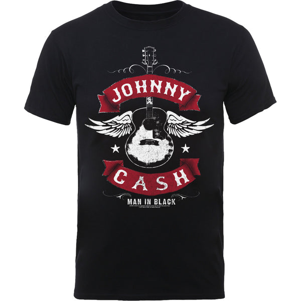 Johnny Cash Unisex Tee: Winged Guitar (XX-Large)