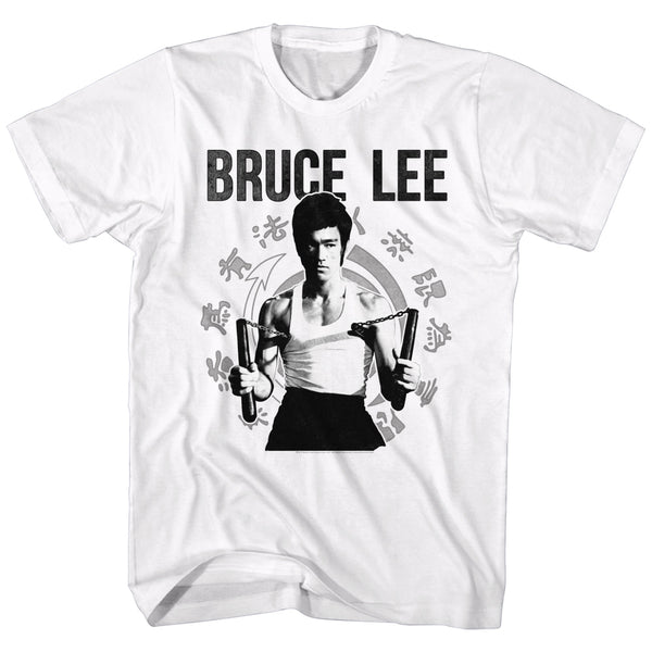 Bruce Lee Dual Nunchucks t-shirt is available at Rocker Tee