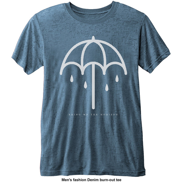 Bring Me The Horizon Unisex Fashion Tee: Umbrella with Burn Out Finishing 