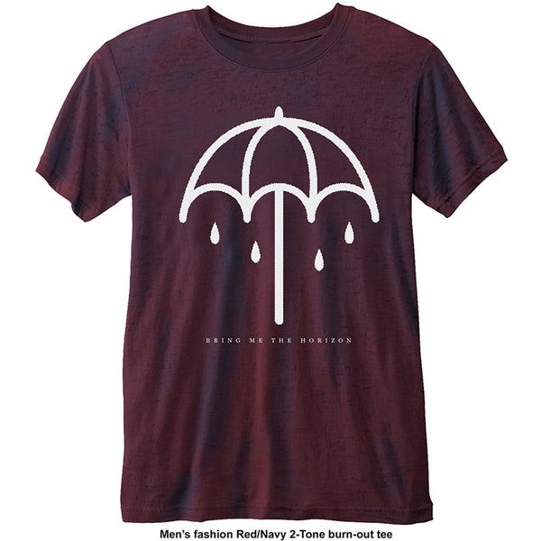 Bring Me The Horizon Unisex Fashion Tee: Umbrella with Burn Out Finishing 