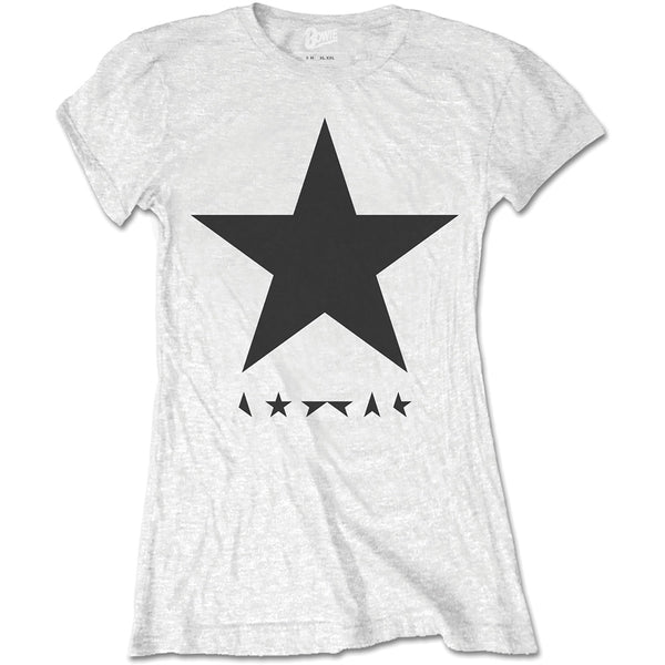 David Bowie Ladies Premium Tee: Blackstar (on White) (XX-Large)