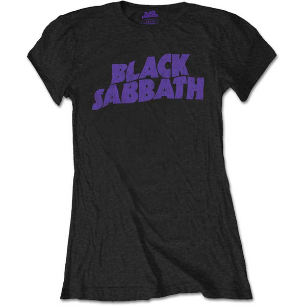 Black Sabbath Ladies Tee: Wavy Logo Vintage (Retail Pack) (X-Large)